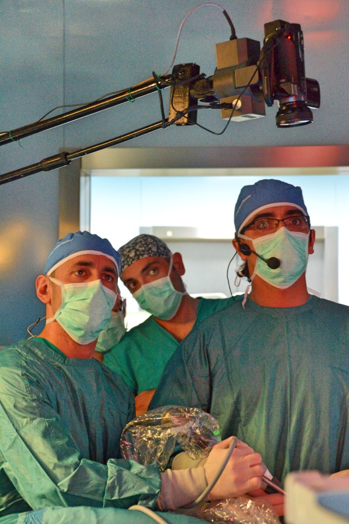 Dr. Gonzalez Rivas operating with Dr. Amore assisting.  Dr. Casazza looks on.
